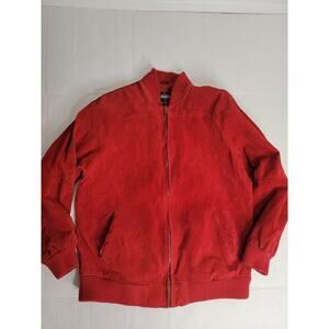 Vintage Luis Alvear Leather Bomber Jacket SZ M RED Rare 90's Y2K Made In Korea